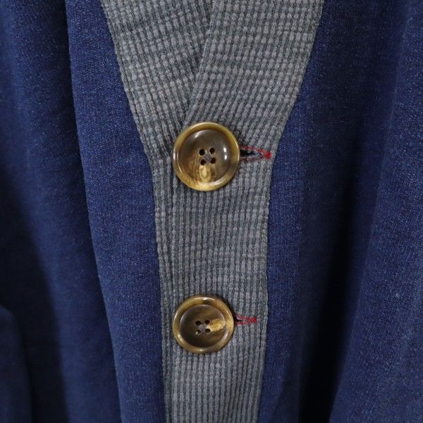 新品 HB エイチビー 長袖 カーディガン XL 青 灰 メンズ