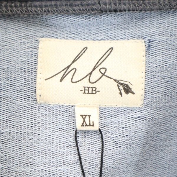 新品 HB エイチビー 長袖 カーディガン XL 青 灰 メンズ