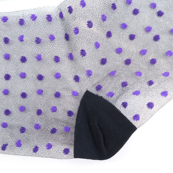 未使用 レリアン ドット柄 シアー ソックス 23-24cm 黒系 Leilian 靴下 レディース