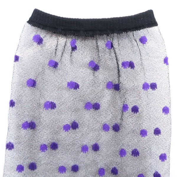 未使用 レリアン ドット柄 シアー ソックス 23-24cm 黒系 Leilian 靴下 レディース