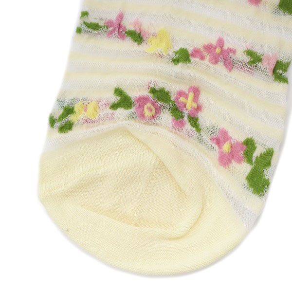未使用 Leilian レリアン 花柄 シアー ソックス 23-24cm アイボリー 靴下 レディース