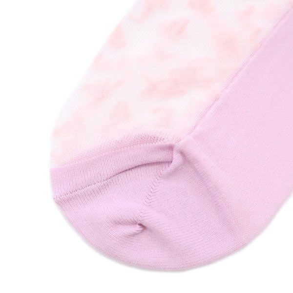 未使用 Leilian レリアン レース シアー ソックス 23-24cm ピンク×パープル クルー 靴下 レディース
