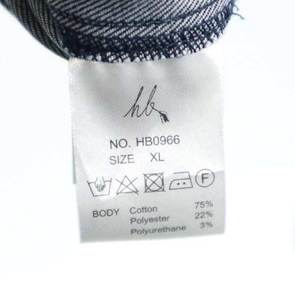 新品 HB エイチビー ビッグフード シルキー デニム モッズコート XL インディゴ ブルー ロングコート デニムジャケット メンズ