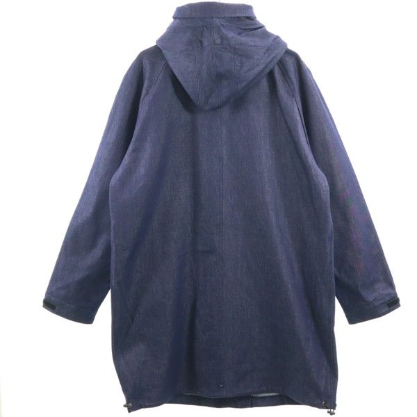 新品 HB エイチビー ビッグフード シルキー デニム モッズコート XL インディゴ ブルー ロングコート デニムジャケット メンズ