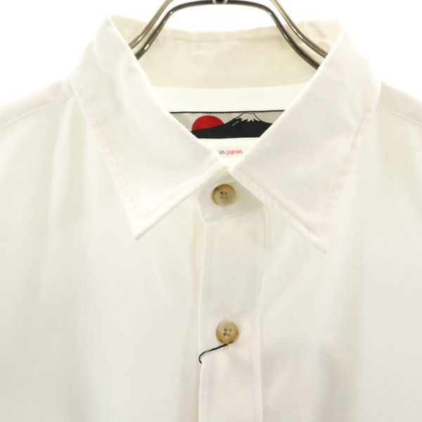 新品 泥棒日記 風呂敷柄 唐草模様 絣 長袖 シャツ 大 ホワイト dorobou nikki メンズ