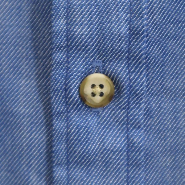 新品 泥棒日記 長袖 刺し子 絣風 シャンブレーシャツ 大 ブルー dorobou nikki メンズ