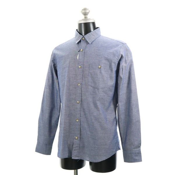 新品 dorobou nikki 泥棒日記 風呂敷柄 唐草模様 絣 長袖 バック 切替 シャツ 大 ネイビー メンズ