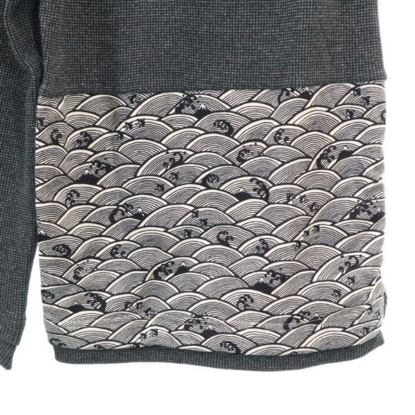 新品 dorobou nikki 泥棒日記 畝々素材の袴 パンツ M 黒×グレー クロップド メンズ