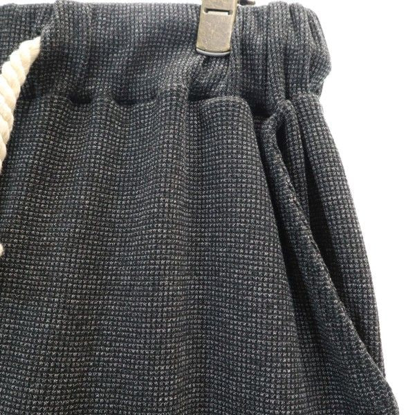 新品 dorobou nikki 泥棒日記 畝々素材の袴 パンツ M 黒×グレー クロップド メンズ