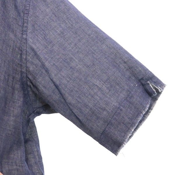 新品 quolt クオルト 半袖 シャツ XL ネイビー TOP-GAUZE SHIRTS プルオーバー メンズ