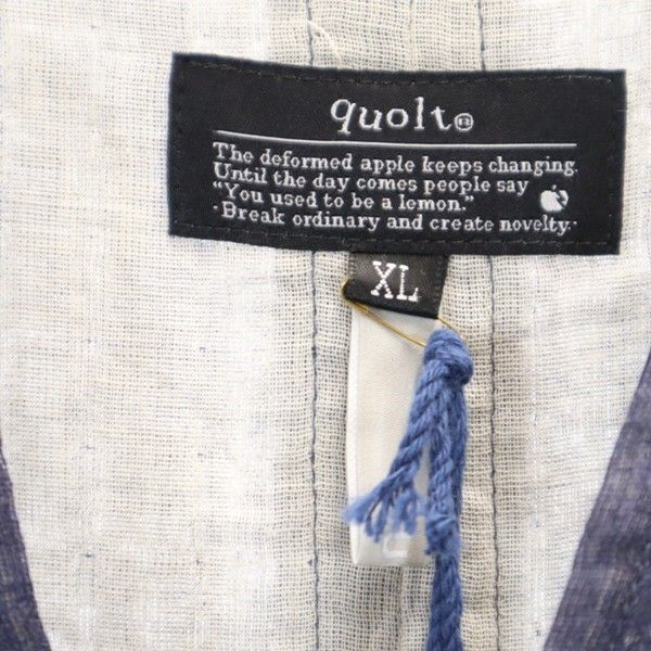 新品 quolt クオルト 半袖 シャツ XL ネイビー TOP-GAUZE SHIRTS プルオーバー メンズ