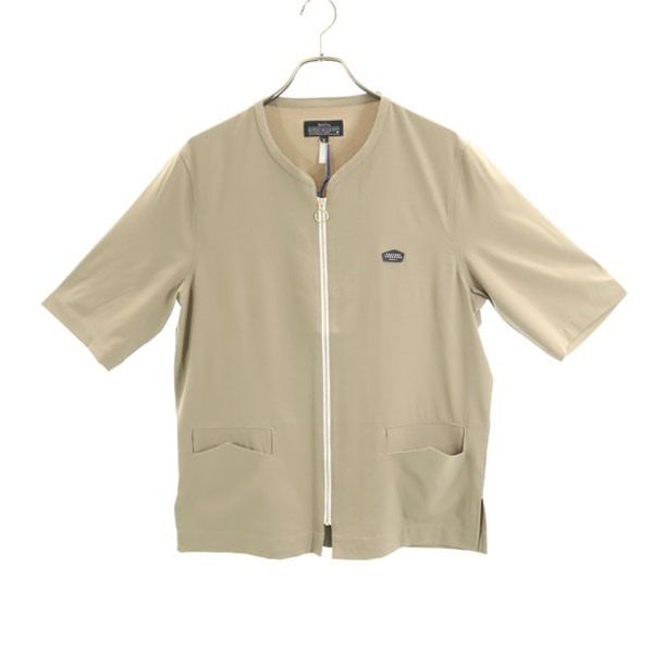 新品 quolt クオルト 半袖 ジップ シャツ M ベージュ HYKE ZIP-SHIRTS メンズ