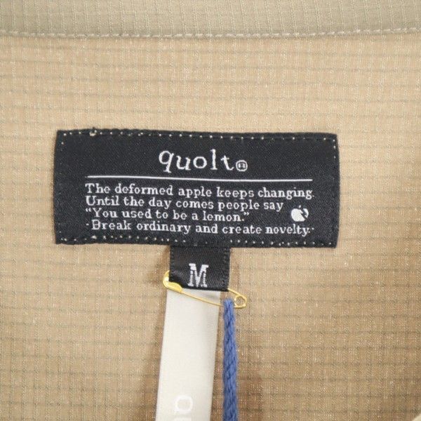 新品 quolt クオルト 半袖 ジップ シャツ M ベージュ HYKE ZIP-SHIRTS メンズ