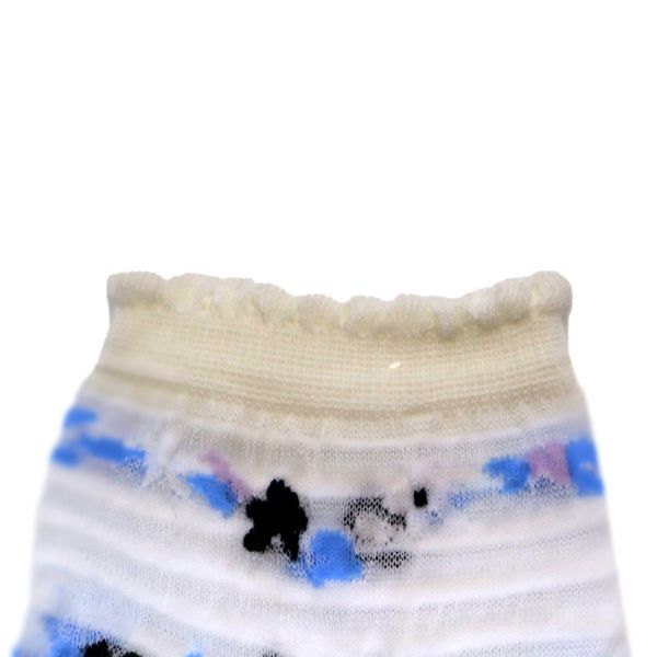 未使用 Leilian レリアン 花柄 シアー ソックス 23-24cm ホワイト系 靴下 レディース