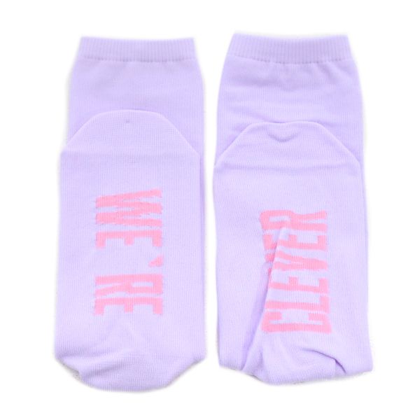 未使用 フリーカーズ 木佐貫まや ソックス 23~25cm パープル 靴下 MESSAGE SOCKS WE’RE CLEVER 女の子は賢い レディース