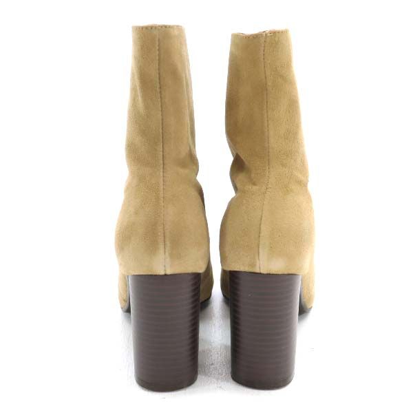 未使用 レメ 太ヒール ショート ブーツ 37 グレージュ スエード ナノユニバース レディース