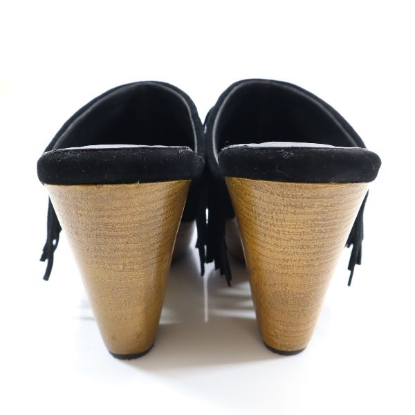 未使用 Lily Brown リリーブラウン フリンジ サンダル S ブラック レディース