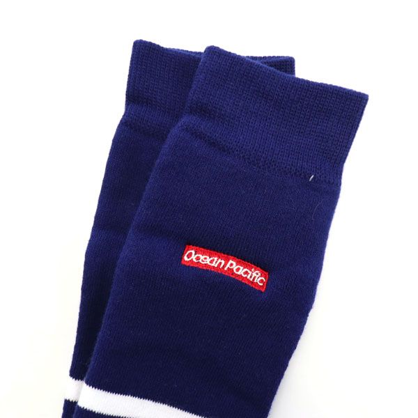 未使用 オーシャンパシフィック ロゴ刺繍 スノーボード ソックス 緑×紺 oceanpacific 靴下 レディース