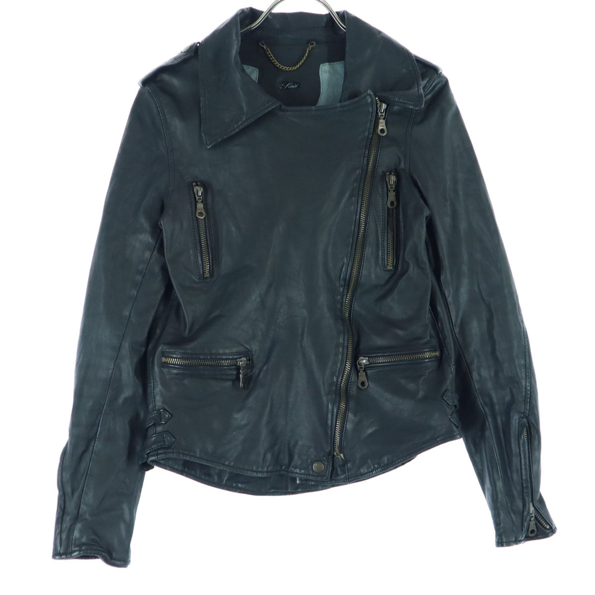 美品 Sisii シシ 日本製 長袖 レザージャケット ブラック メンズ