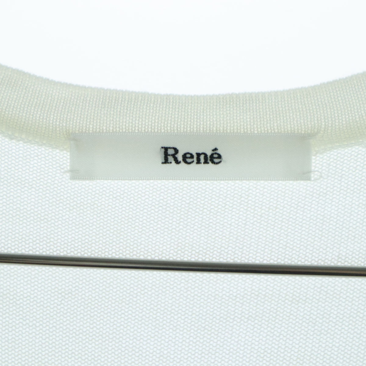 美品 Rene ルネ 長袖 肩レース カーディガン M ホワイト レディース