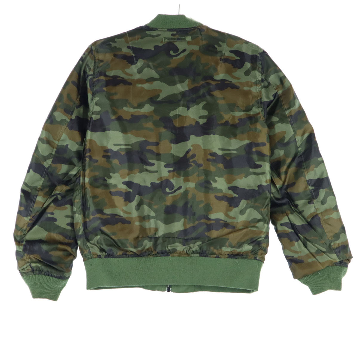 ALPHA INDUSTRIES INC アルファインダストリーズ 迷彩柄 長袖 リバーシブル フライトジャケット S グリーン メンズ