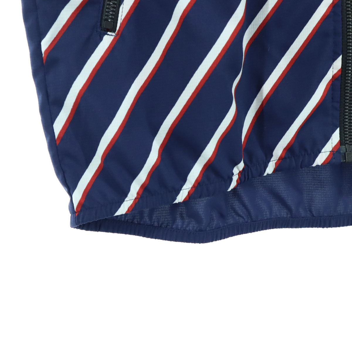 美品 umbro アンブロ UCS4441L ボーダー 長袖 フード付き ウインドブレーカー M ネイビー×レッド×ホワイト レディース