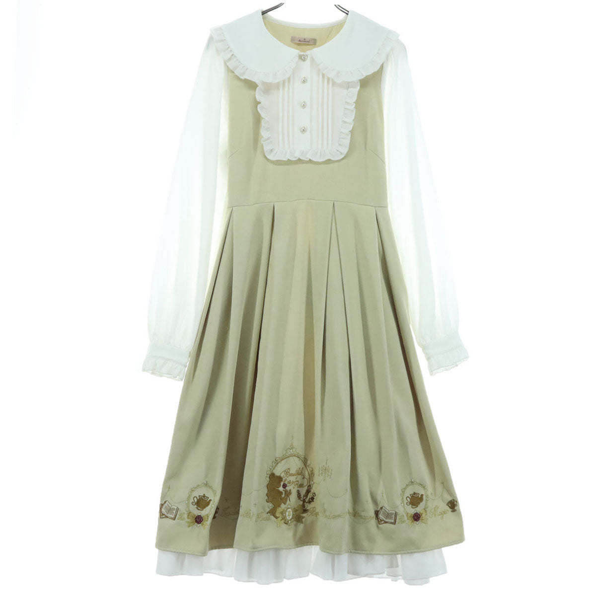 Amavel アマベル 長袖 バックフリル ワンピース F イエロー レディース