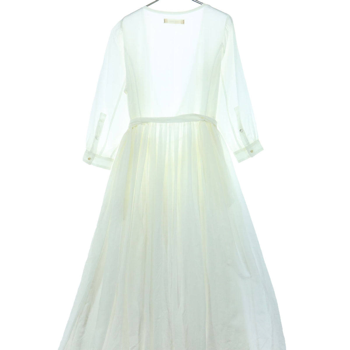 suzuki takayuki スズキタカユキ 日本製 7分袖 ロングワンピース ホワイト レディース