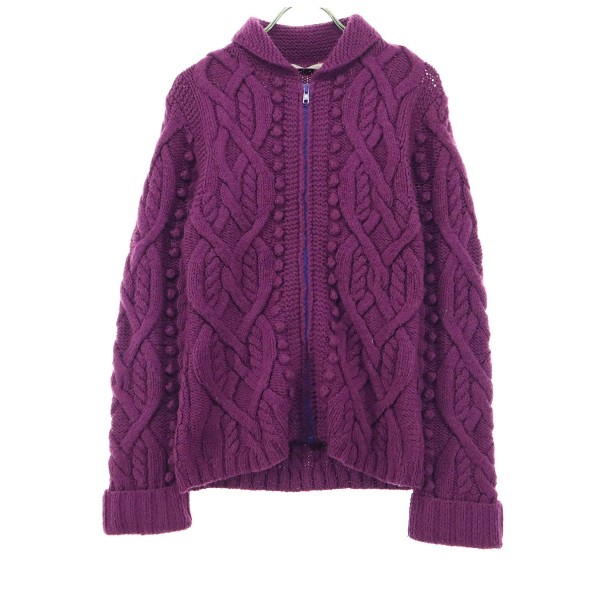 PS Paul Smith Women ピーエスポールスミスウーマン 長袖 ジップアップ ニットジャケット M パープル レディース