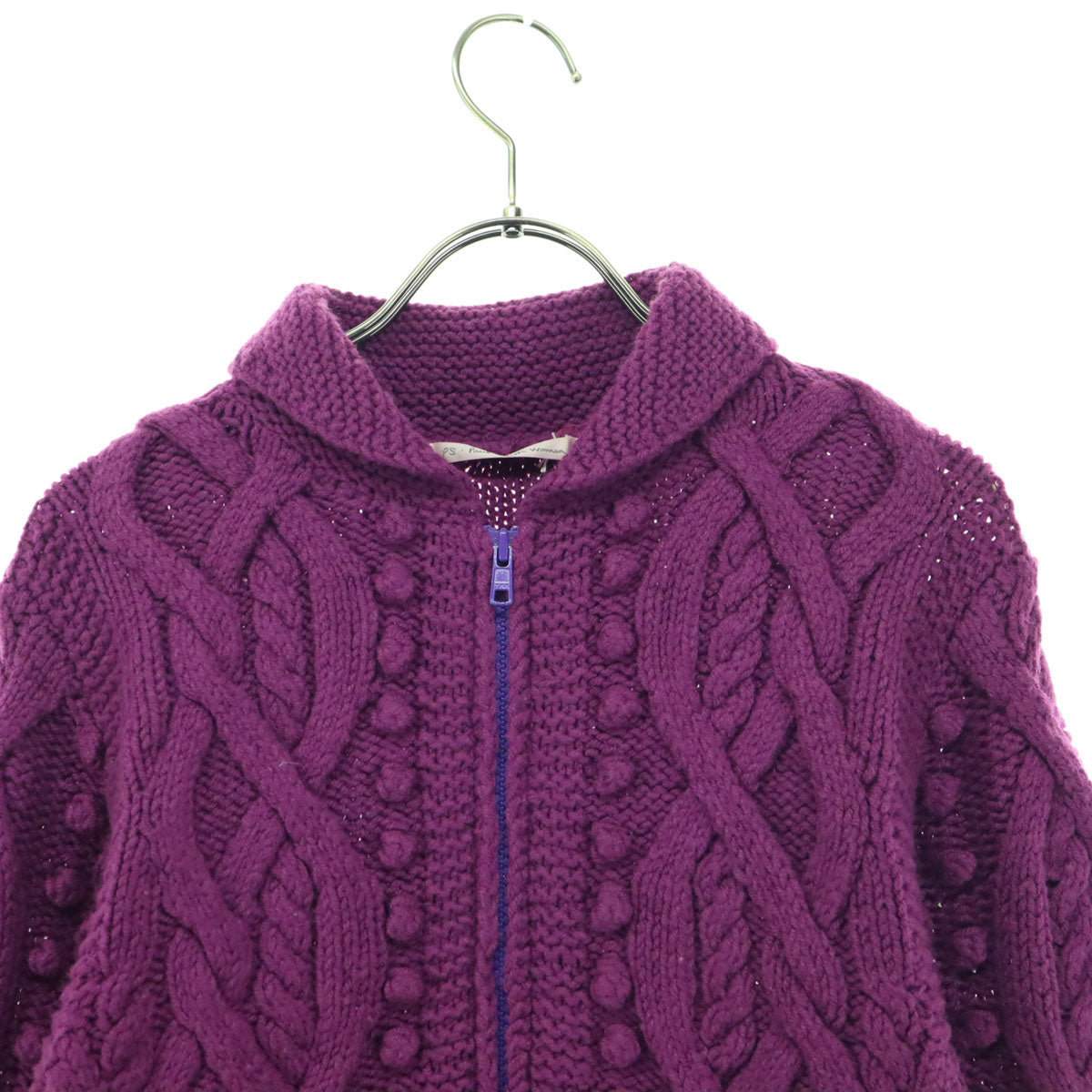 PS Paul Smith Women ピーエスポールスミスウーマン 長袖 ジップアップ ニットジャケット M パープル レディース