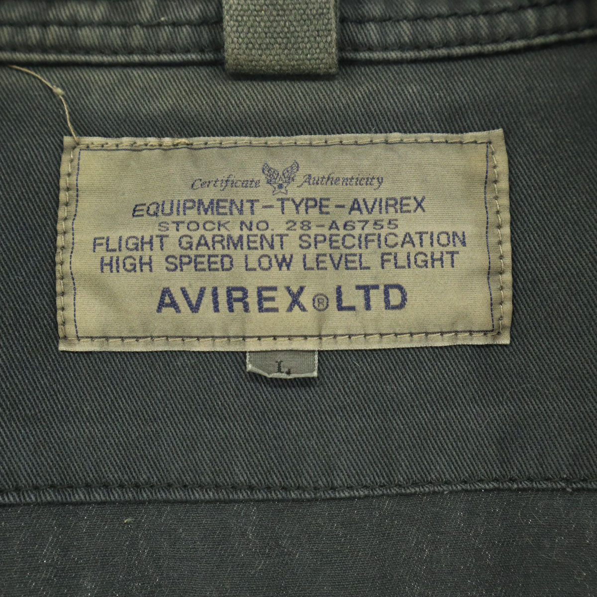 AVIREX アヴィレックス ツートンカラー 長袖 ジャケット L ブラック系 ナイロン切替 メンズ