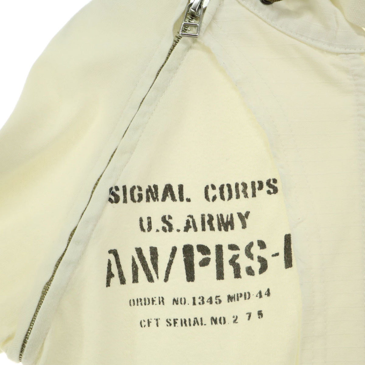 美品 AVIREX アヴィレックス プリント 長袖 パーカー ホワイト 袖取り外し可能 メンズ