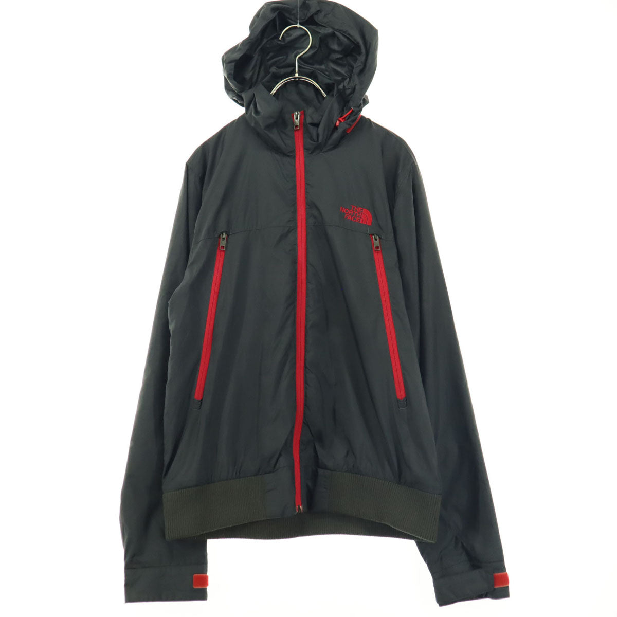 美品 THE NORTH FACE ノースフェイス 刺繍 長袖 ウインドブレーカー ダークグレー系 NPO01134 メンズ