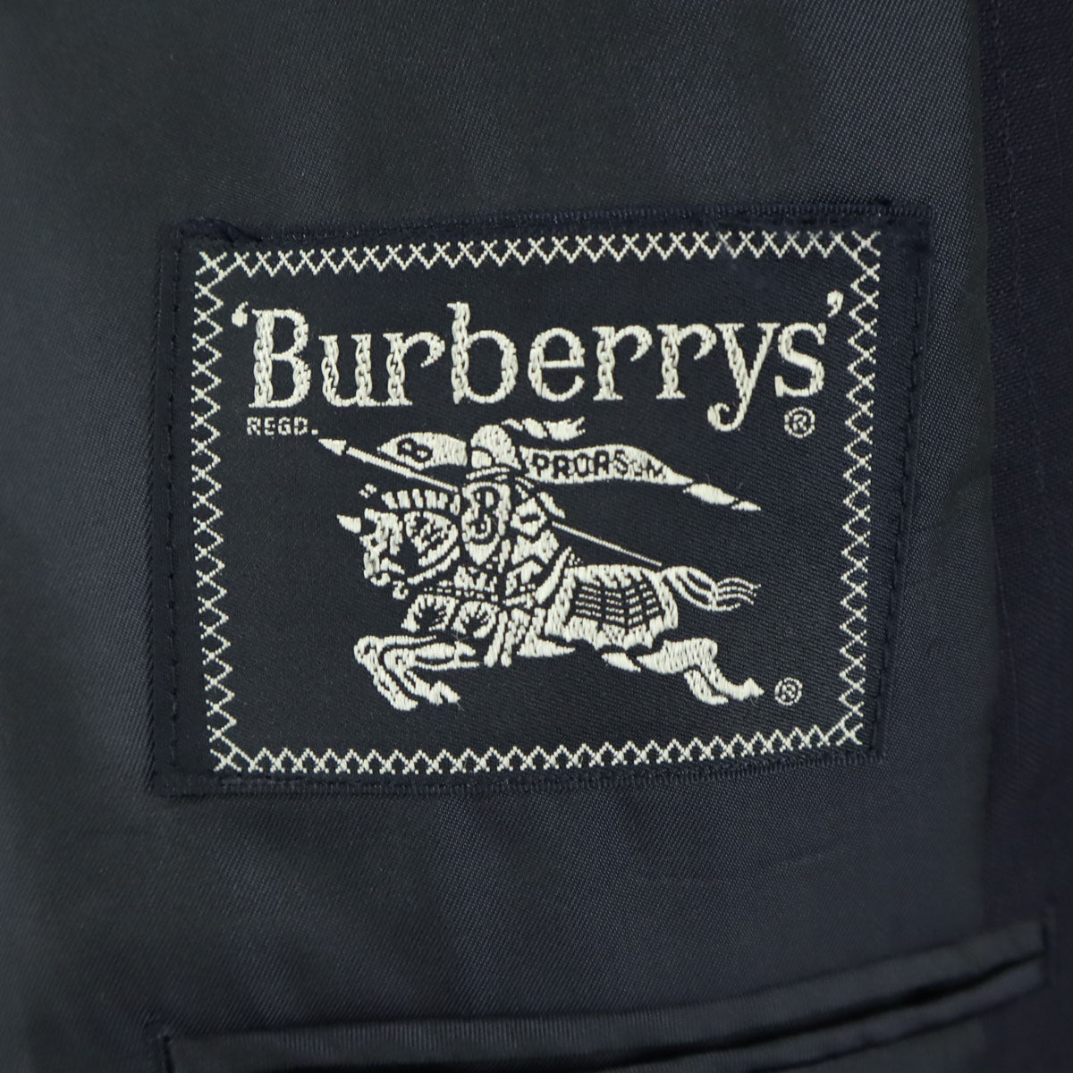 美品 BURBERRY バーバリー 長袖 テーラードジャケット ネイビー C-TK83 メンズ