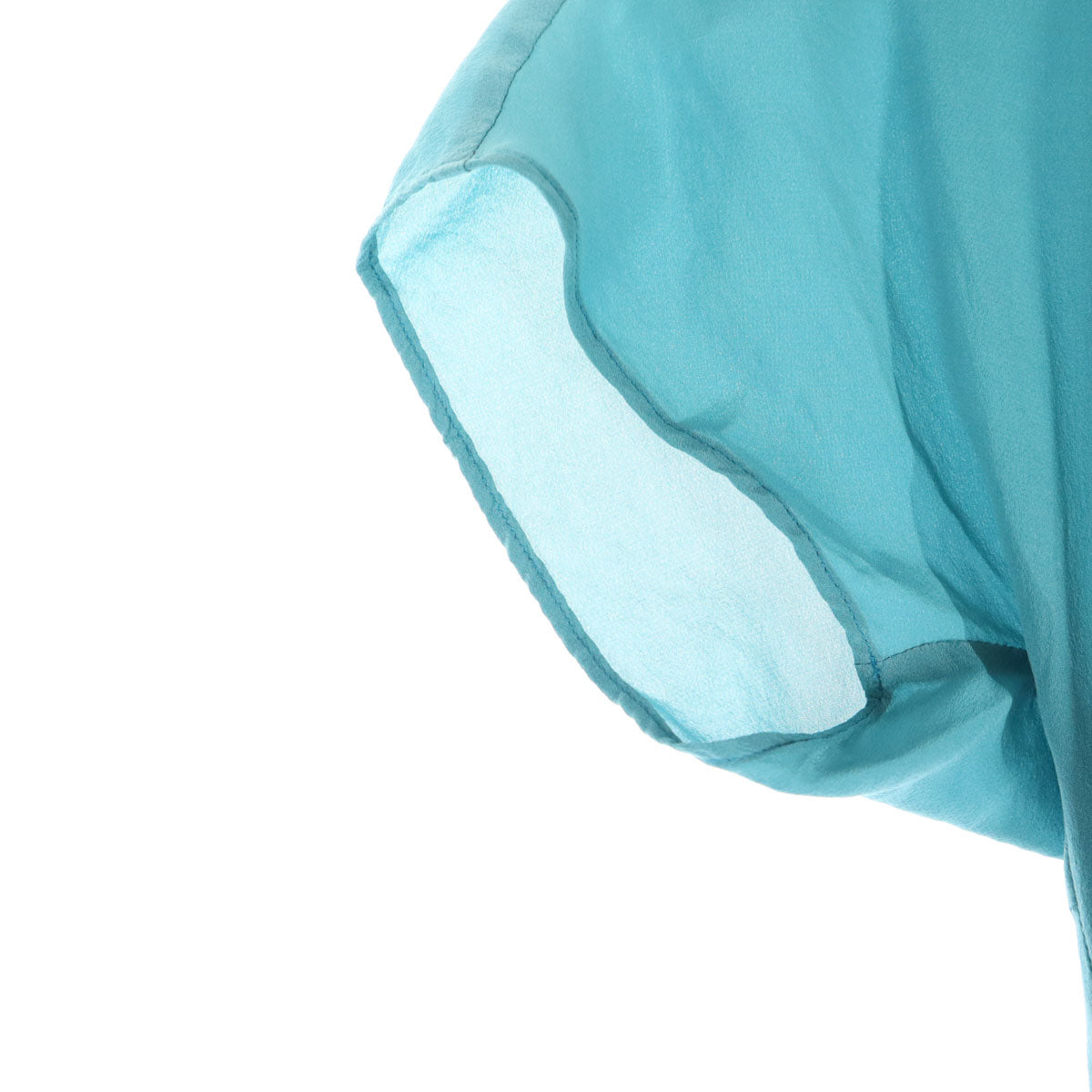 美品 ETRO エトロ イタリア製 フレンチスリーブ フリル ブラウス 40 ブルー レディース