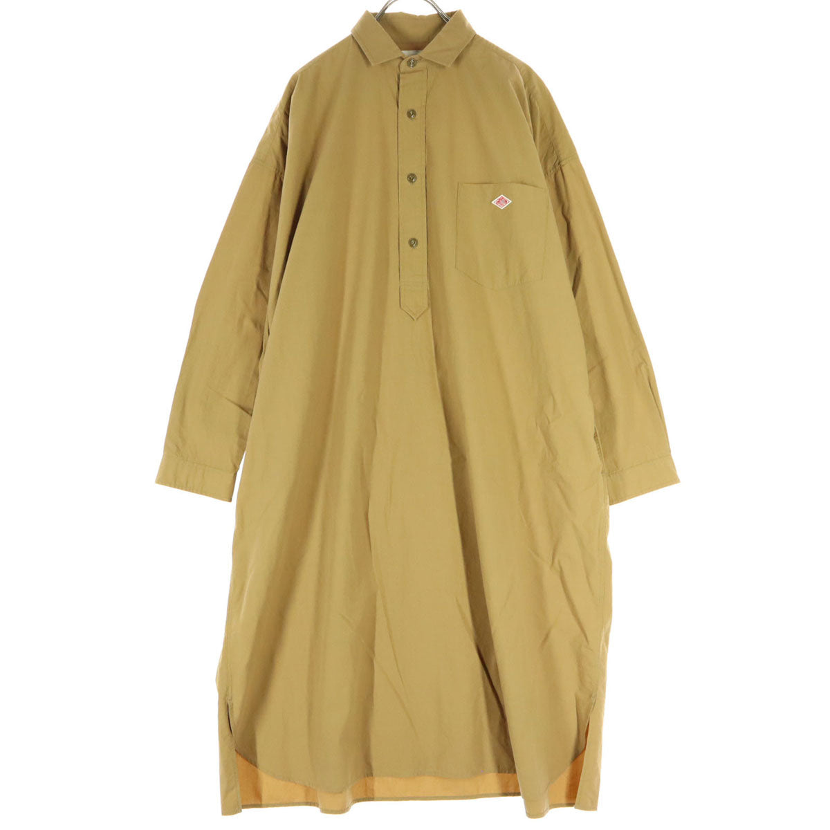 Danton ダントン 日本製 長袖 シャツワンピース ブラウン レディース