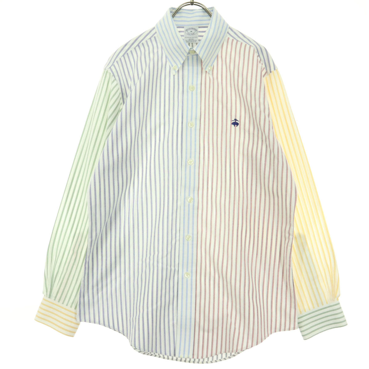 Brooks Brothers ブルックスブラザーズ マルチカラー ストライプ柄 長袖 コットンシャツ M ブルー メンズ