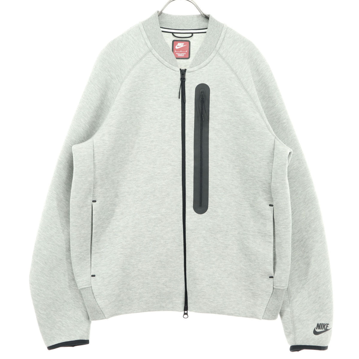 美品 NIKE ナイキ 長袖 ボンバー ジャケット M ライトグレー メンズ