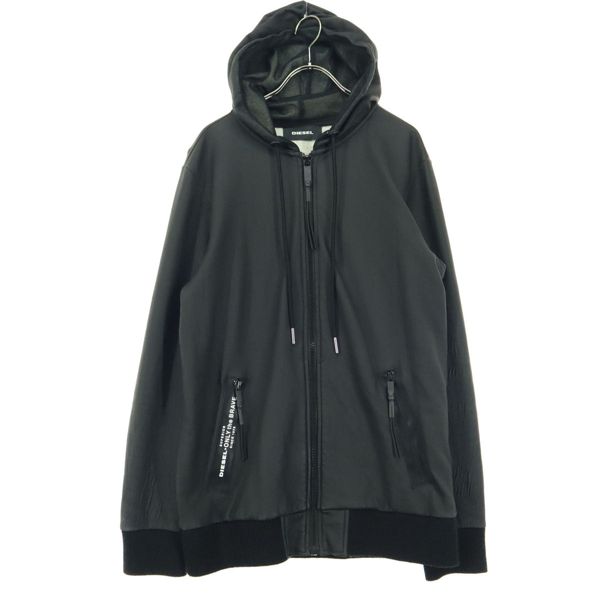 DIESEL ディーゼル 長袖 ジップパーカー M ブラック メンズ