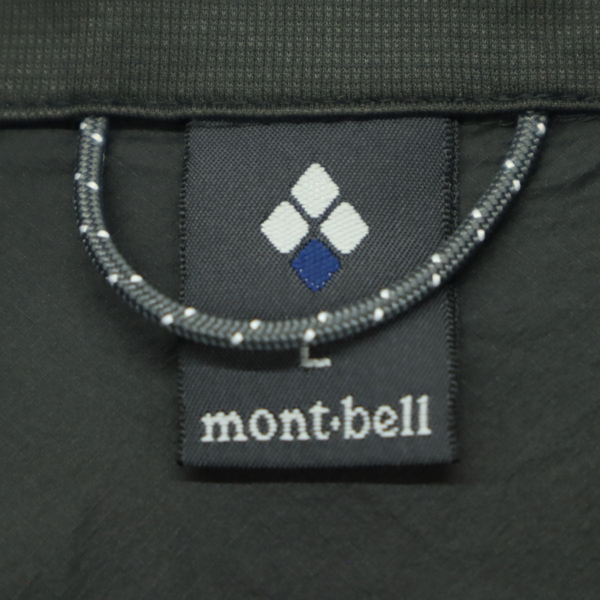 美品 mont-bell モンベル ワンポイントロゴ 長袖 ウインドブレーカー L ブラック アウトドア メンズ
