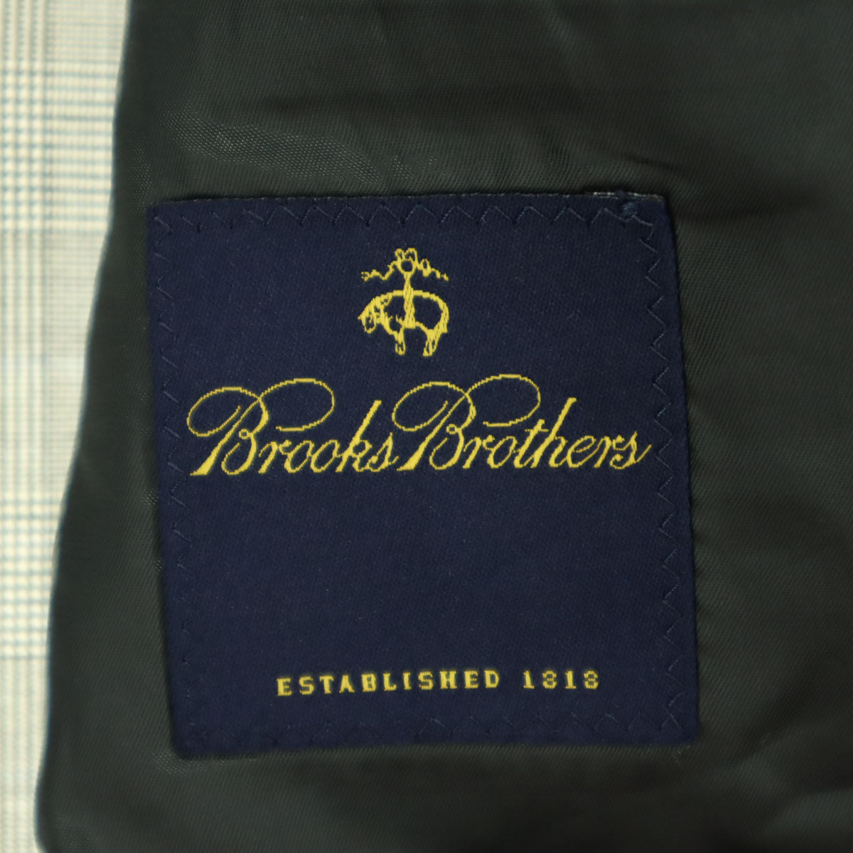 美品 Brooks Brothers ブルックスブラザーズ グレンチェック 長袖 テーラードジャケット グレー系 メンズ