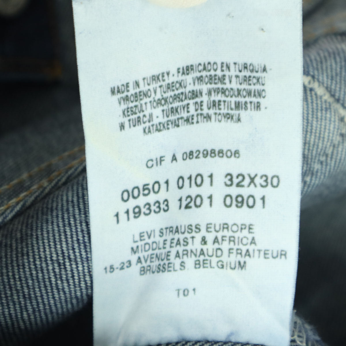 美品 Levi's リーバイス 501 トルコ製 ボタン裏T01 デニムパンツ w32 ブルー ユーロ メンズ