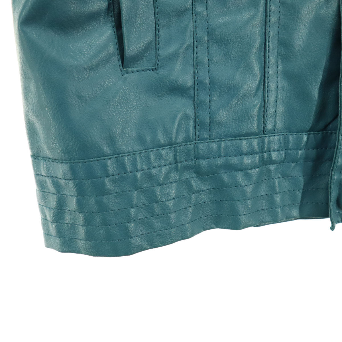 美品 clone devgru homme クローンデブグル オム 長袖 レザージャケット L ブルー ワッペン メンズ