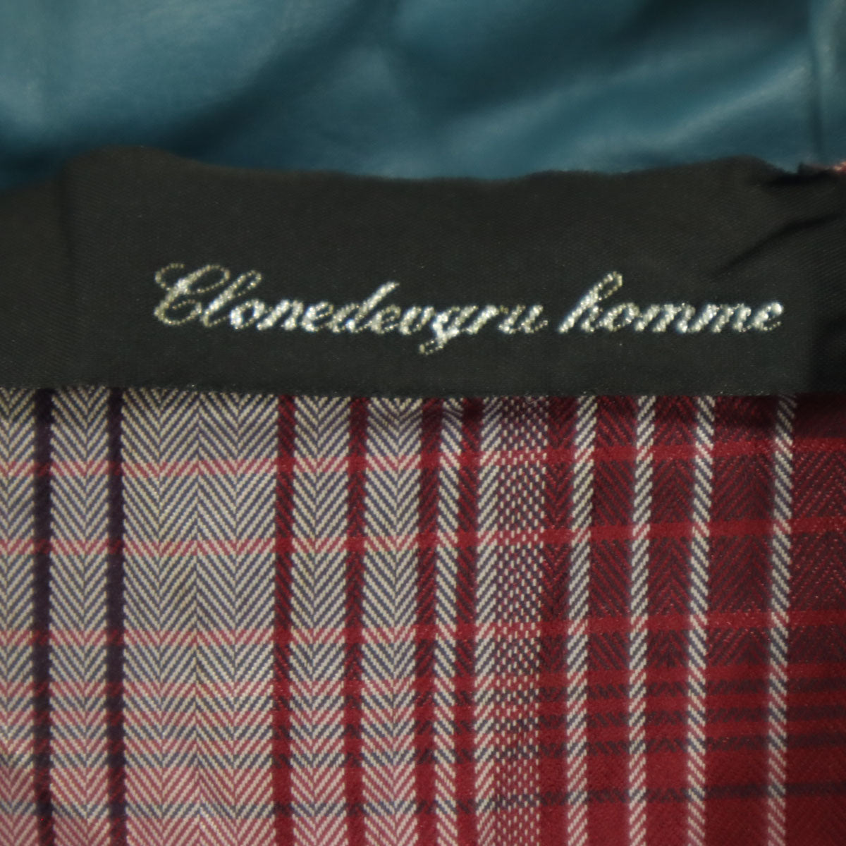 美品 clone devgru homme クローンデブグル オム 長袖 レザージャケット L ブルー ワッペン メンズ