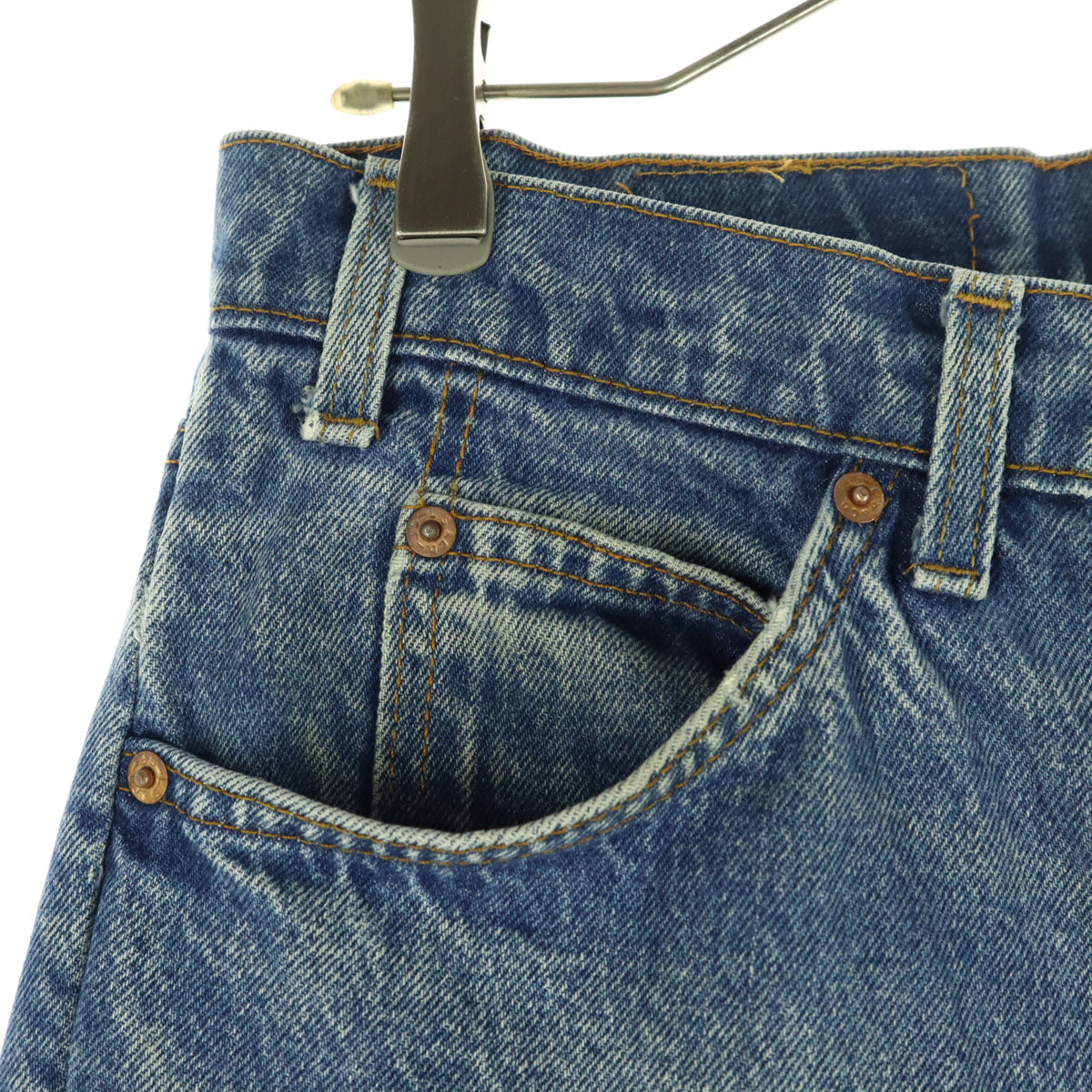 Levi's リーバイス 80s ヴィンテージ USA製 ボタン裏515 ストレートデニムパンツ ブルー オレンジタブ 42タロン メンズ