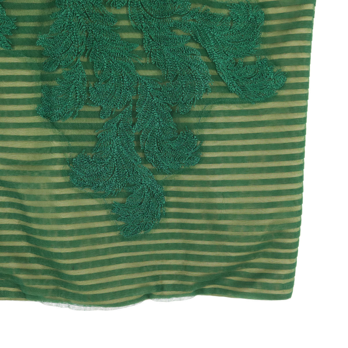 美品 TADASHI SHOJI タダシショージ 刺繍 ノースリーブ ネック ミニワンピース グリーン レディース