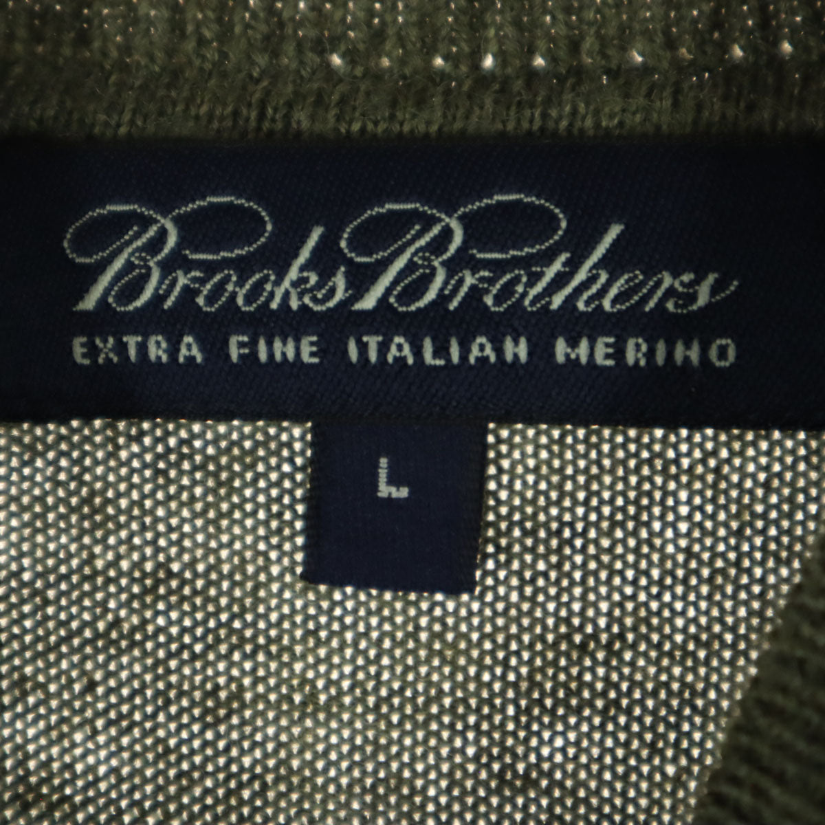 美品 Brooks Brothers ブルックスブラザーズ 長袖 ボトルネック ニット L カーキ メンズ