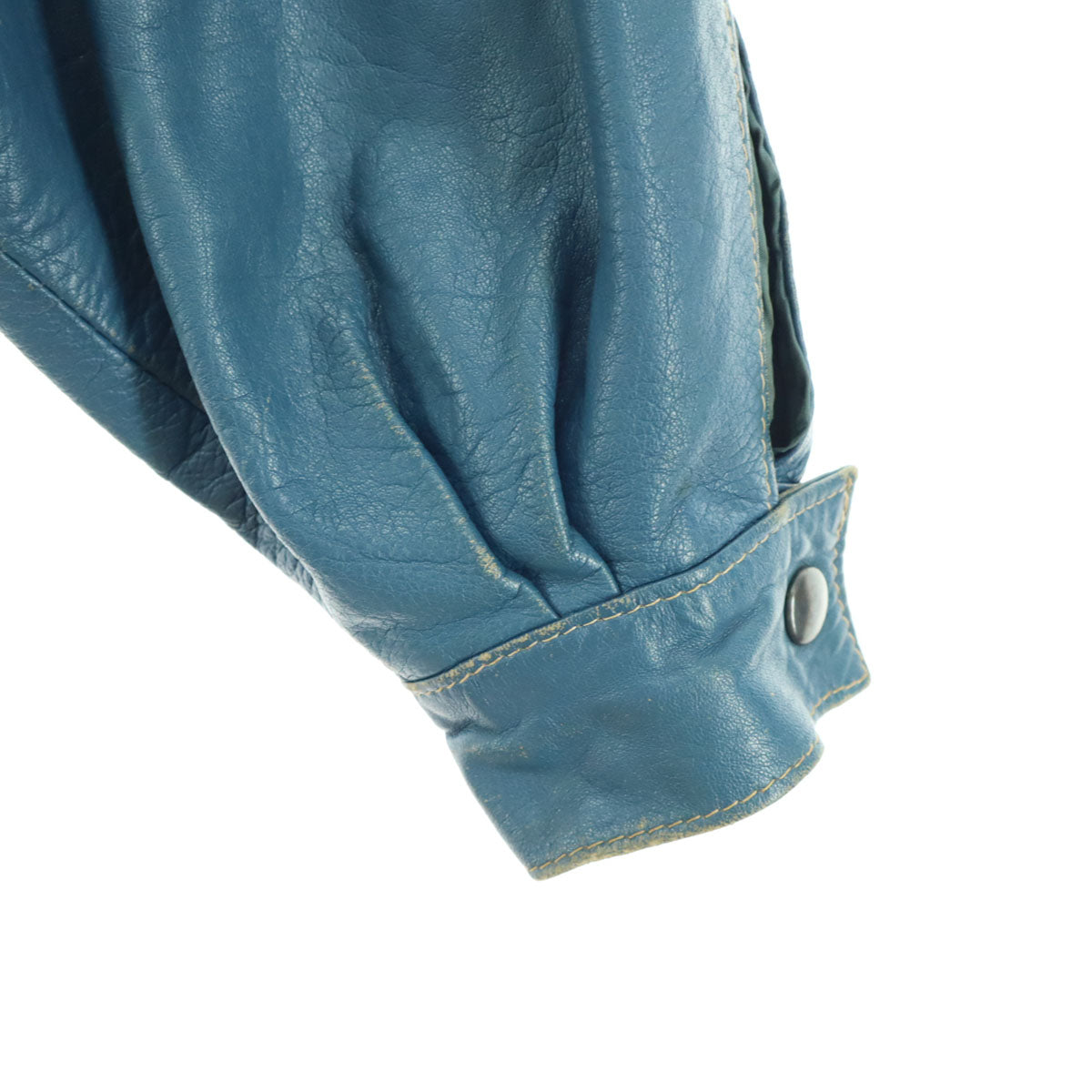 80s ヴィンテージ 長袖 レザージャケット 42 ブルー レディース