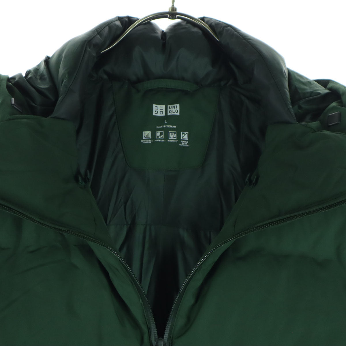 UNIQLO ユニクロ 長袖 シームレス ダウンジャケット L グリーン メンズ