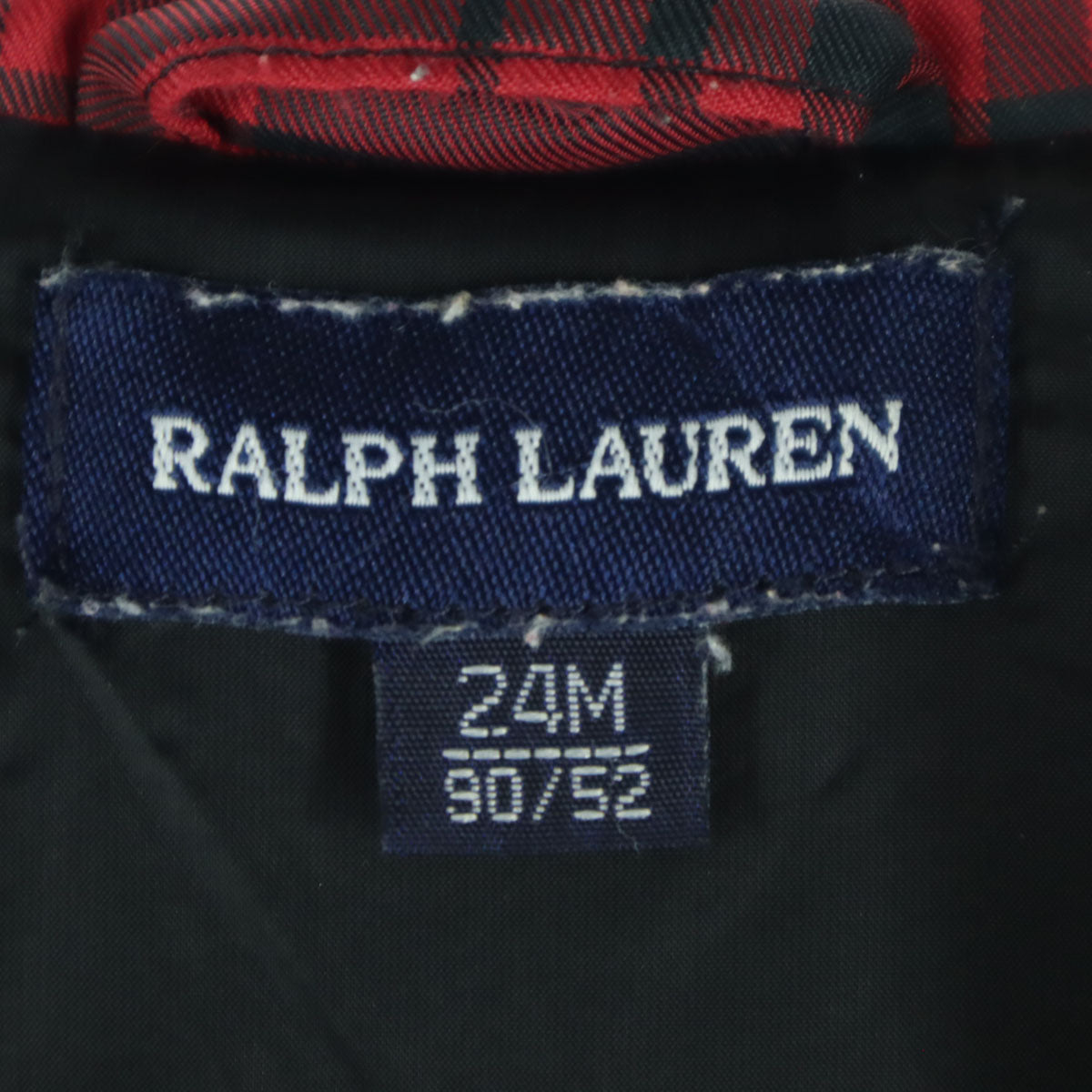 RALPH LAUREN ラルフローレン チェック柄 長袖 ダッフルコート 24M レッド キッズ